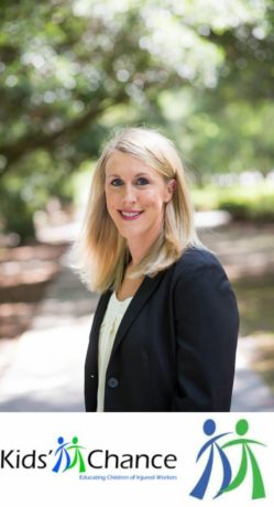 Catie Meehan, abogada de Steinberg, forma parte de la junta directiva de Kids Chance de South Carolina