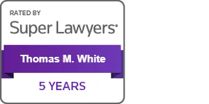 Super Lawyers Tom White 5 year Milestone Badge