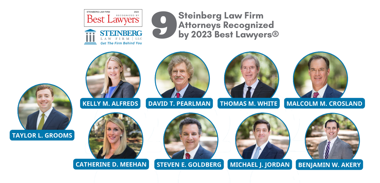 Nueve abogados de Steinberg Law Firm reconocidos en The Best Lawyers in America®.