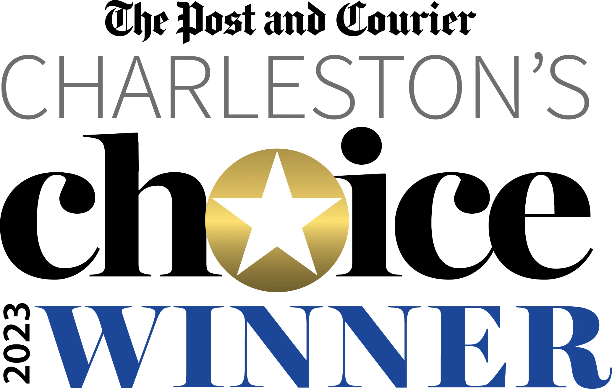 Distintivo del Post and Courier Charleston's Choice Award al mejor bufete de abogados 2023
