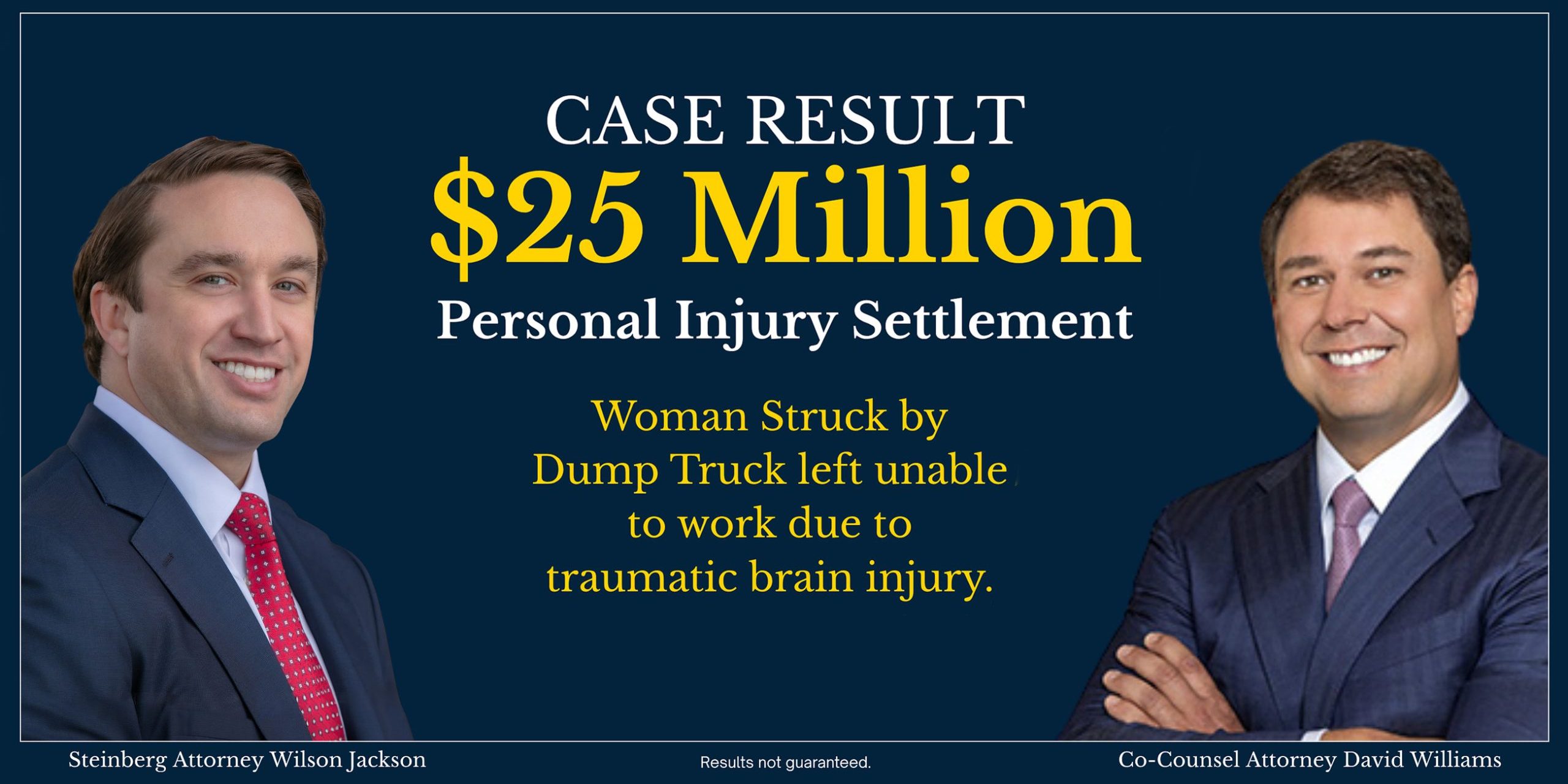 $25 Million Dollar Settlement for Client Rear-Ended by Dump Truck