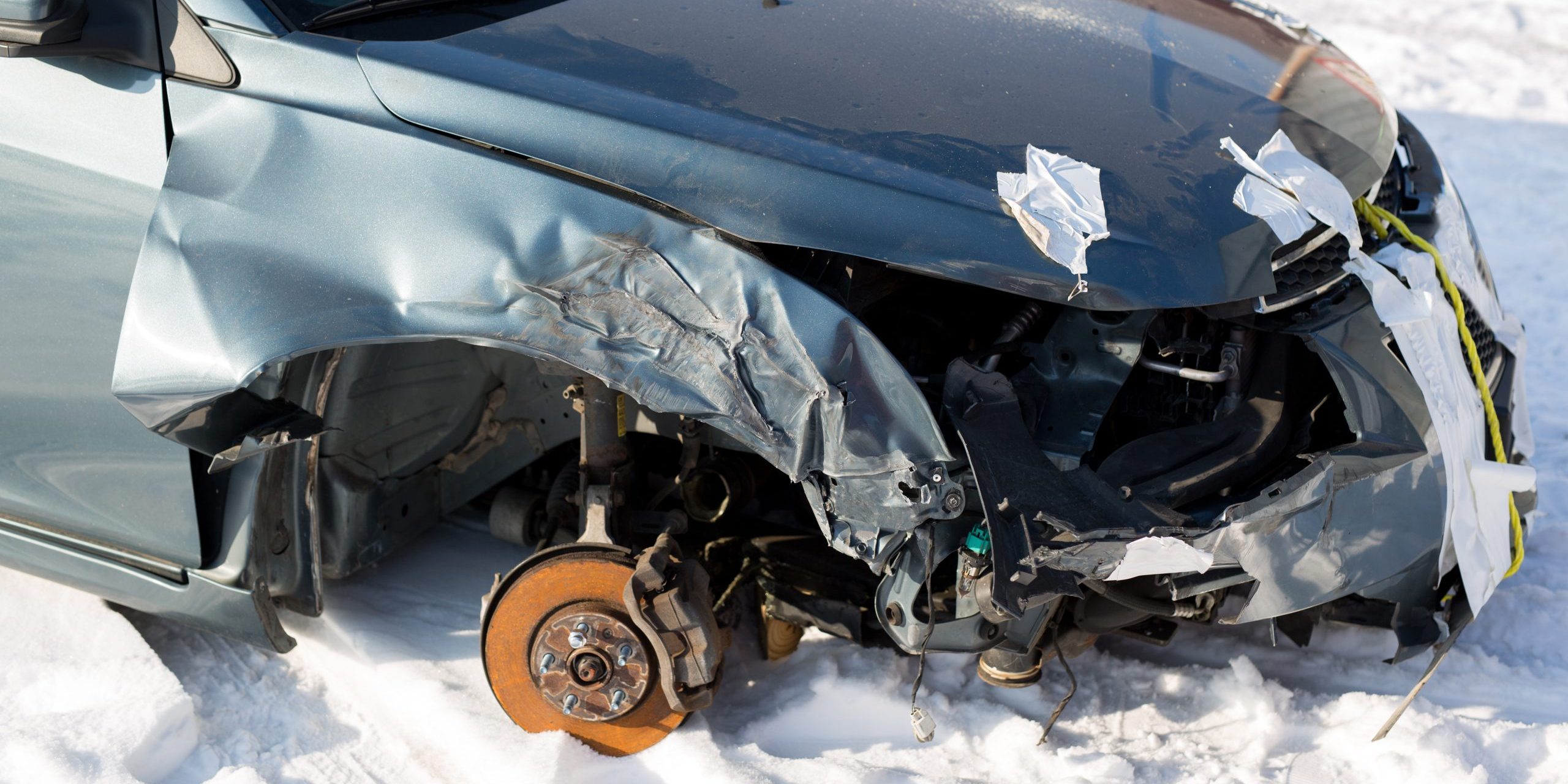 Car accident in snow